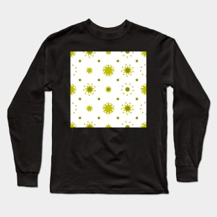 Suns and Dots Yellow Green on White Repeat 5748 Long Sleeve T-Shirt